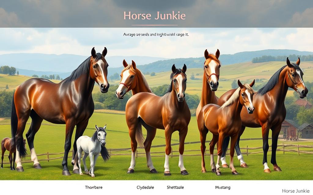 average horse size and weight ranges by breed