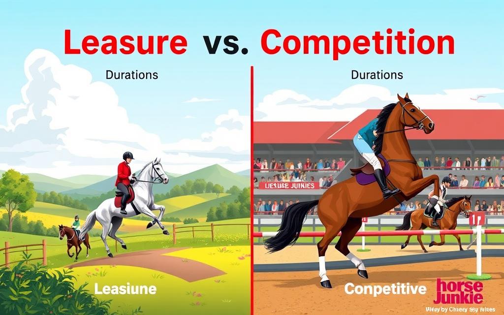 average riding times for leisure vs. competition