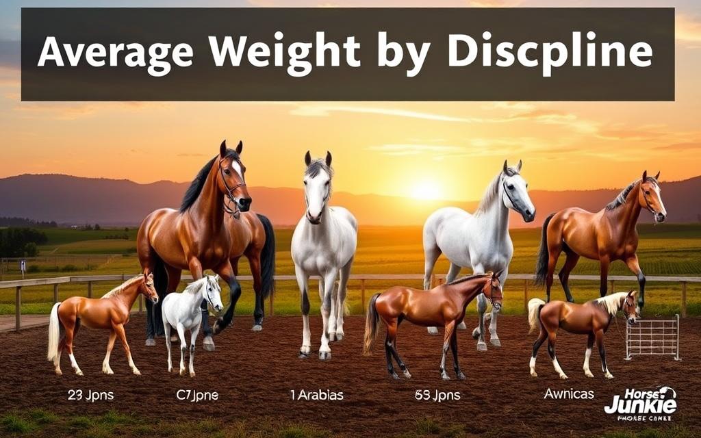 average weight of horses by discipline