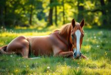 horse lying down