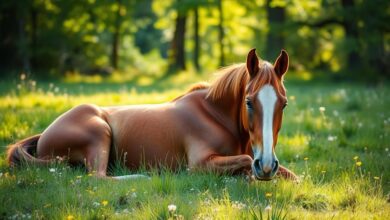 horse lying down