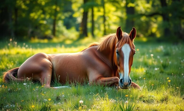 horse lying down