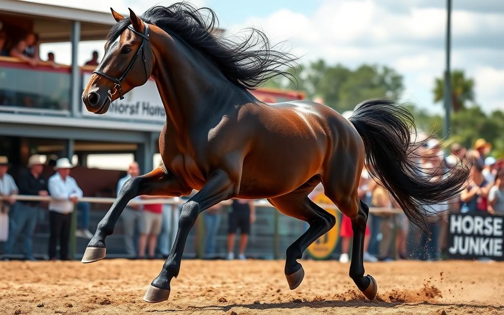 powerful draft horse in equestrian sports