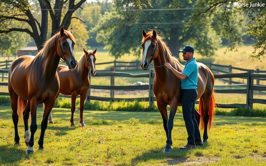 training chestnut horses